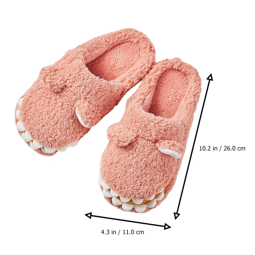 1 Pair Winter Slippers Cartoon Crocodile Slippers Home Warm Cotton Shoes