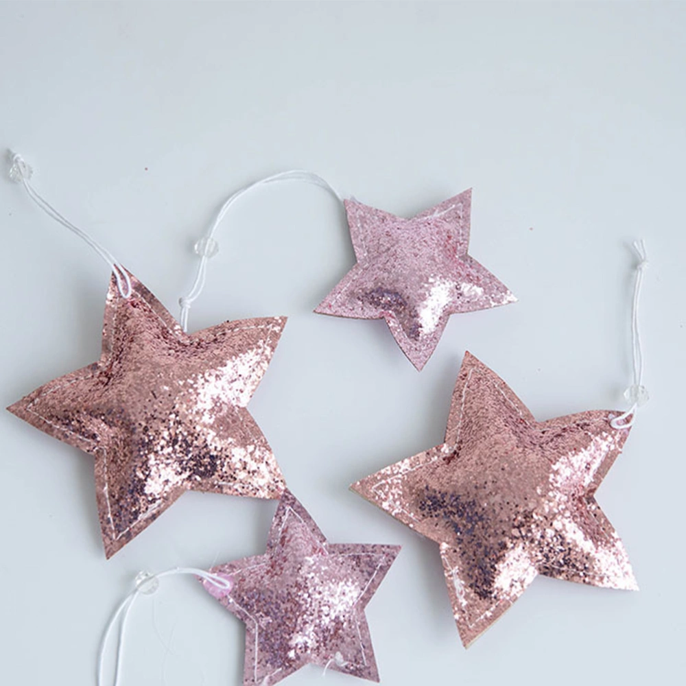 3pcs Christmas Glitter Star Hanging Decorations Set Christmas Pendant Festive Hanging Adornment