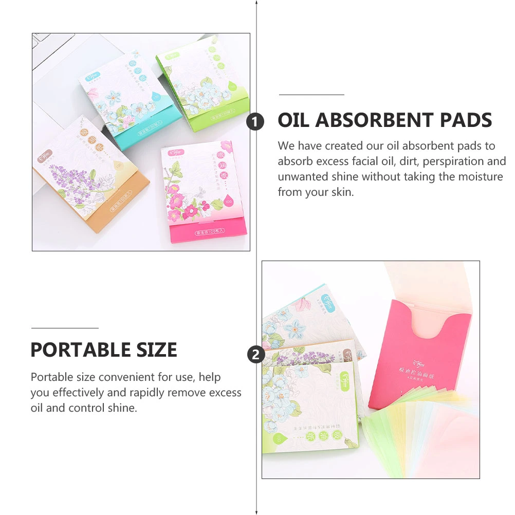 4 Boxes Oil Absorption Paper Portable Facial Paper Oil Control Facial Tissue Random Color