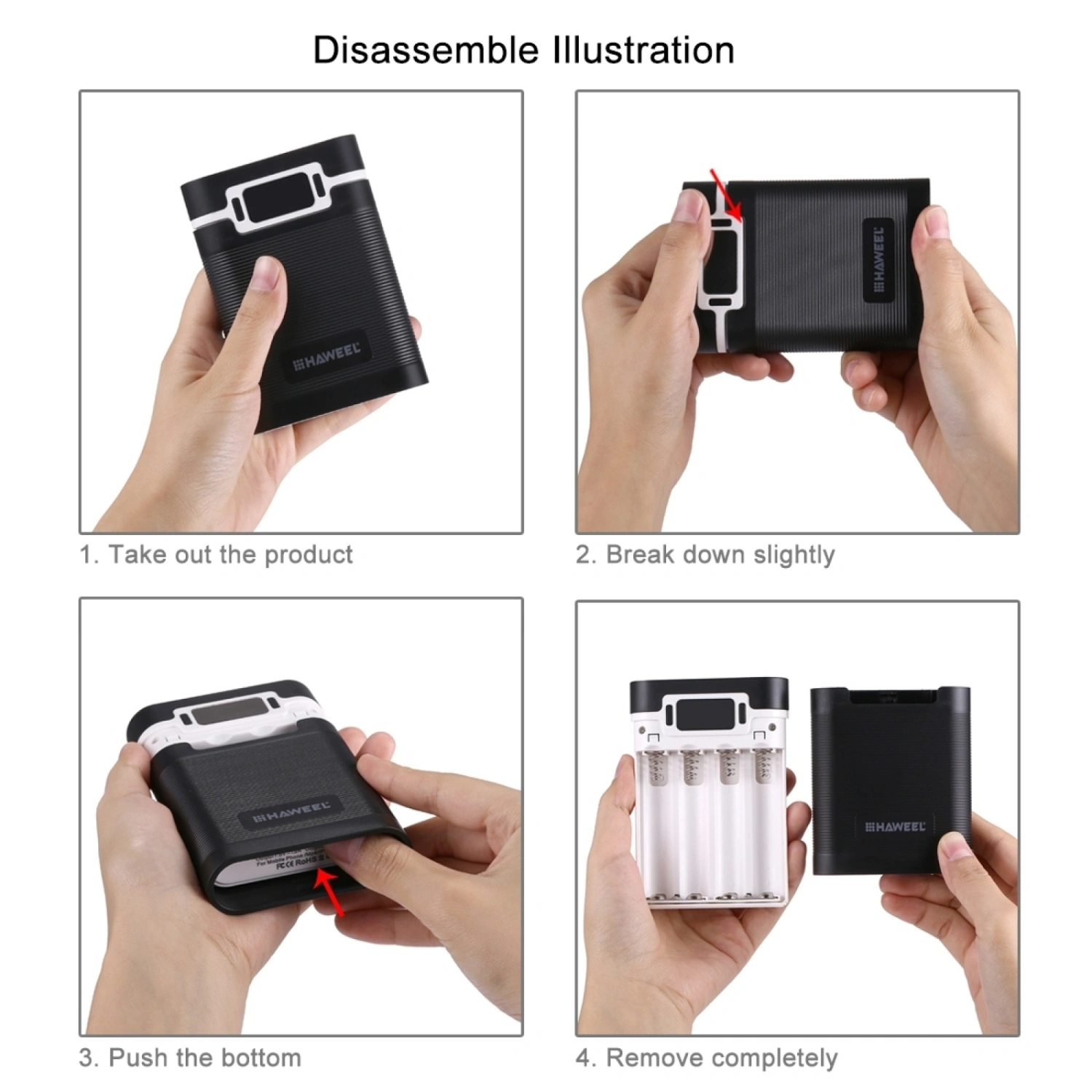 Diy 18650 Power Bank 4 Slots 18650 Battery Case Battery Charger Outer Case Supply