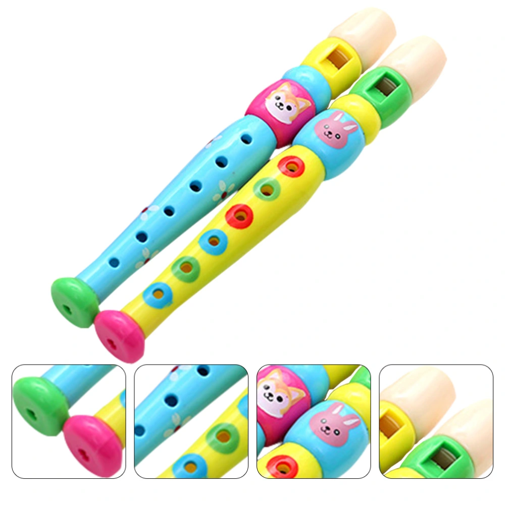 2pcs Kid Instrument Six-hole Recorder Toy Educational Music Toy (Random Color)