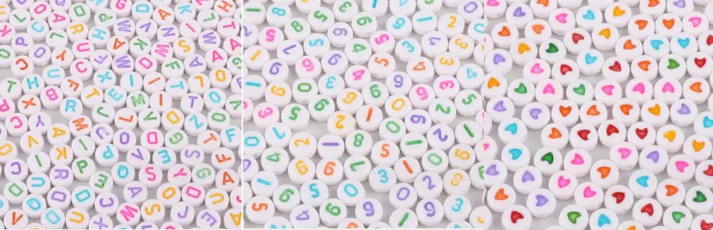 300pcs Decorative Craft Beads Loose Beads Number Beads Letter Beads Jewelry Making Supplies