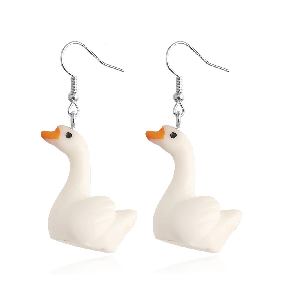 1 Pair Animal Earrings Goose Dangle Earrings Ear Ornament Female Ear Accessories