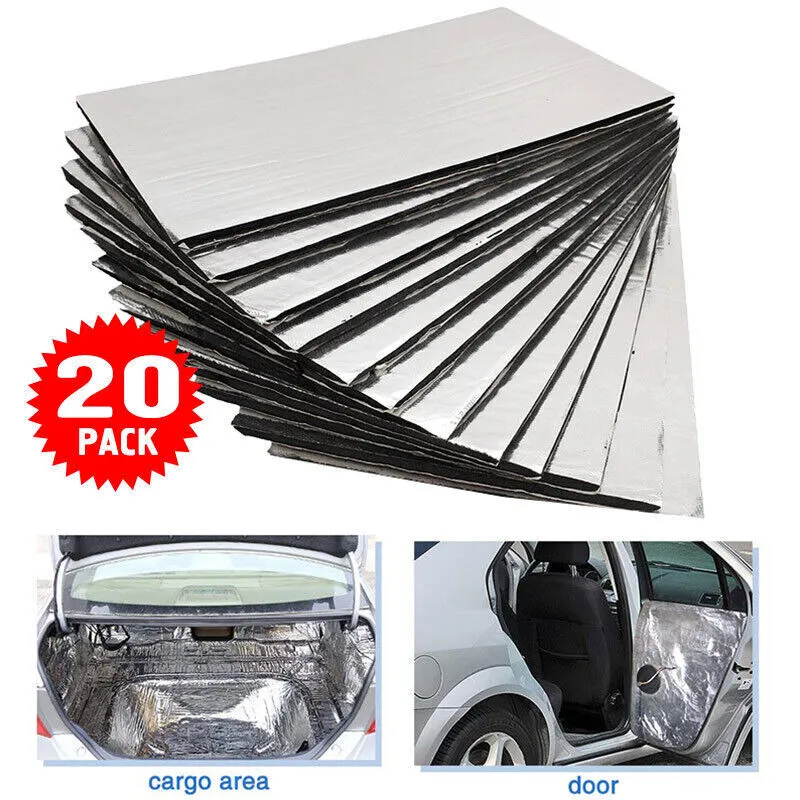 20pcs Sound Deadening Damping Mat Car Silent Compact Van Heat Noise Insulation Mat