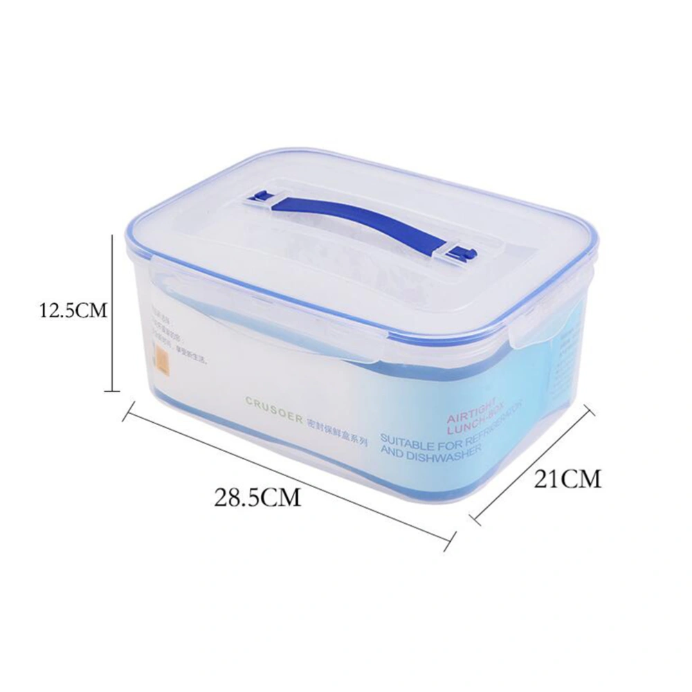 Portable Rectangular Sealed Preservation Box Food Container Kitchen Storage Box with Handle (5800ml Single Layer)