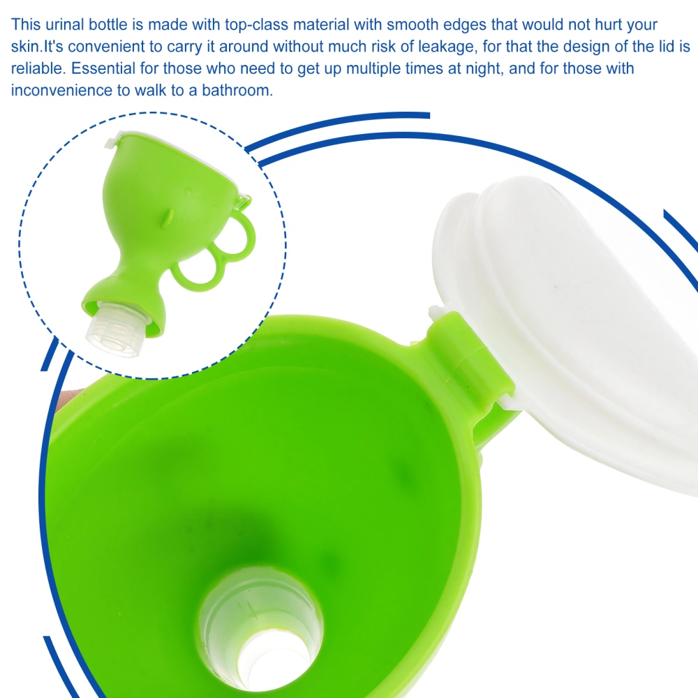 1Pc Portable Urinal Bottle With Lid Urinal Potty Pee Bottle Plastic Chamber Pot for Men Children and Elderly(Green)