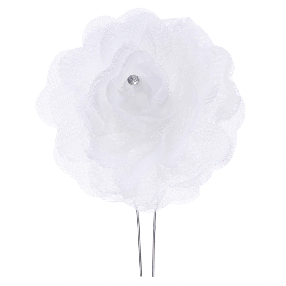 6pcs Women Hair Pin Flower U-shaped Hair Pin Headwear Wedding Hair Accessories for Wedding Fashion Show (White)