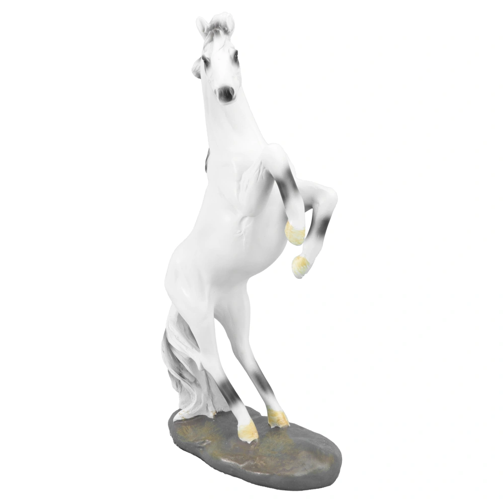 Home Animal Model Horse Craft Desktop Ornament Home Office Horse Decor Resin Craft (White Horse)