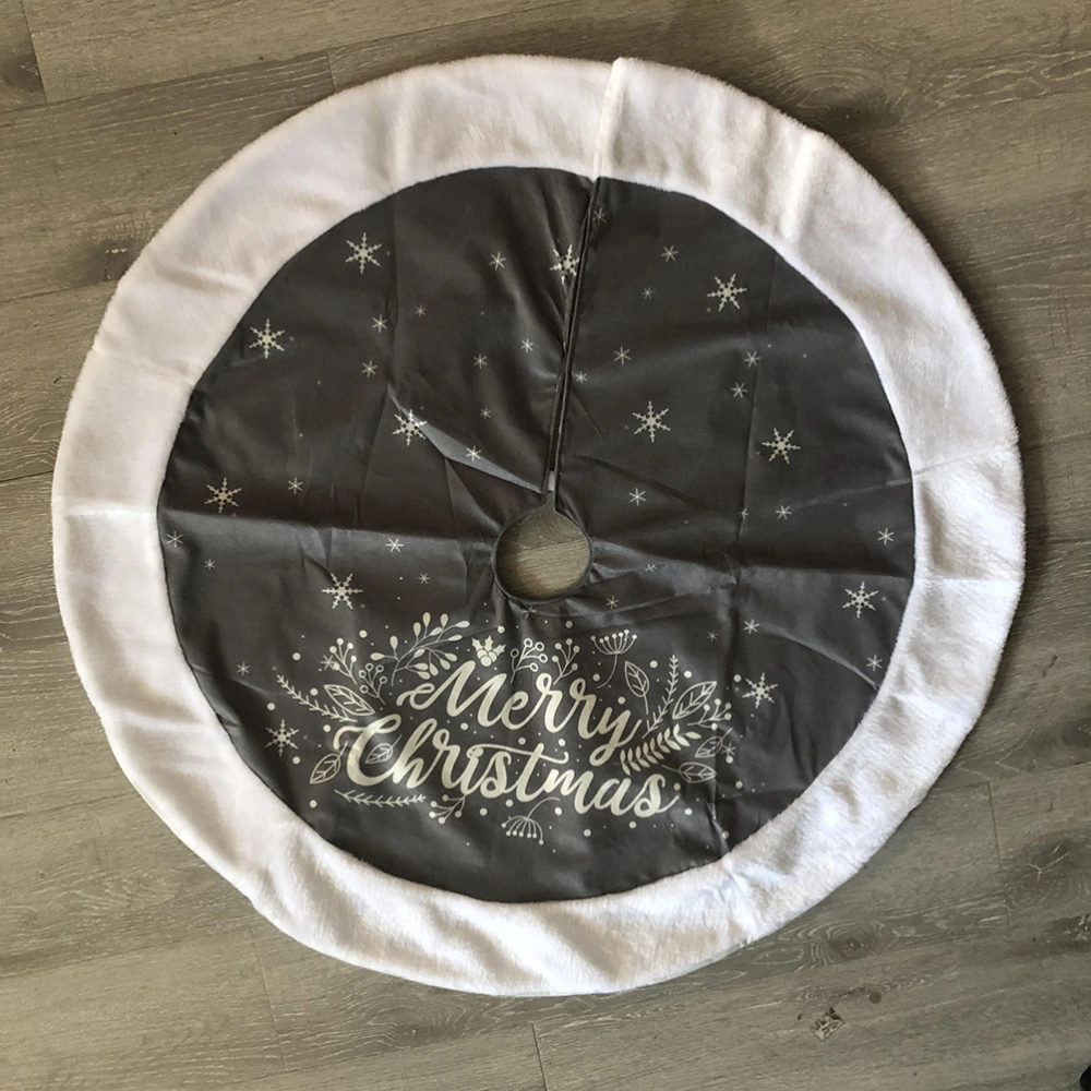 1 Pc Christmas Tree Skirt Decorative Props Party Tree Apron Floor Ornaments Grey