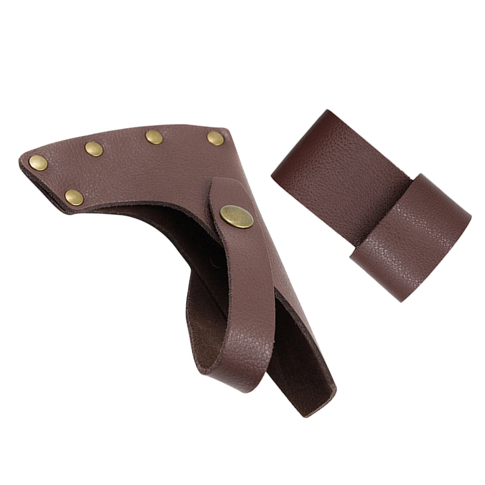 Outdoor Axe Protective Sleeve Axe Sheath Hatchet Cover for Camping (Light Brown)