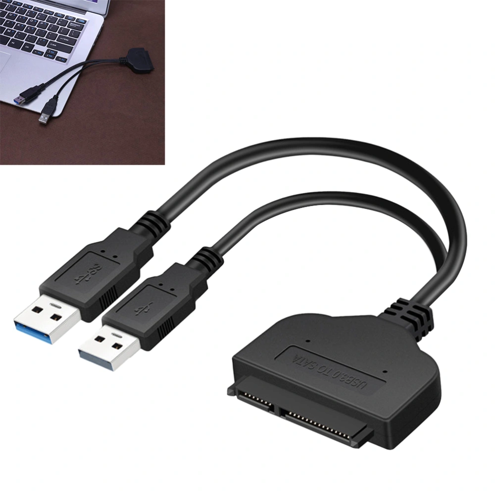 2 In 1 SATA to USB 3.0 Converter Cable External Hard Disk Universal Adapter Data Transfer Converter for 2.5  Inch Hard Drive (Black)