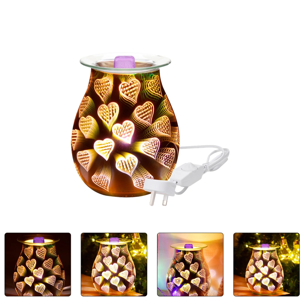 1pc Heart Shape Aroma Lamp Glass Fragrance Lamp Creative Mosquito Repellent Lamp