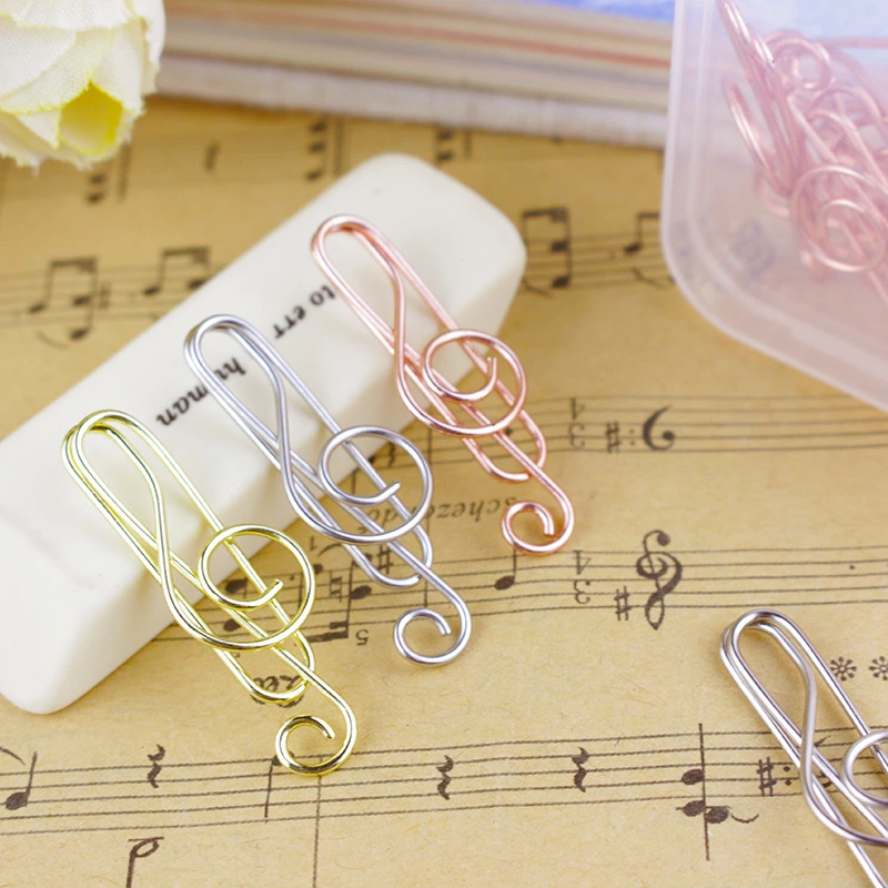 50pcs Music Note Shaped Paper Clips Bookmarks School Office Document Clips