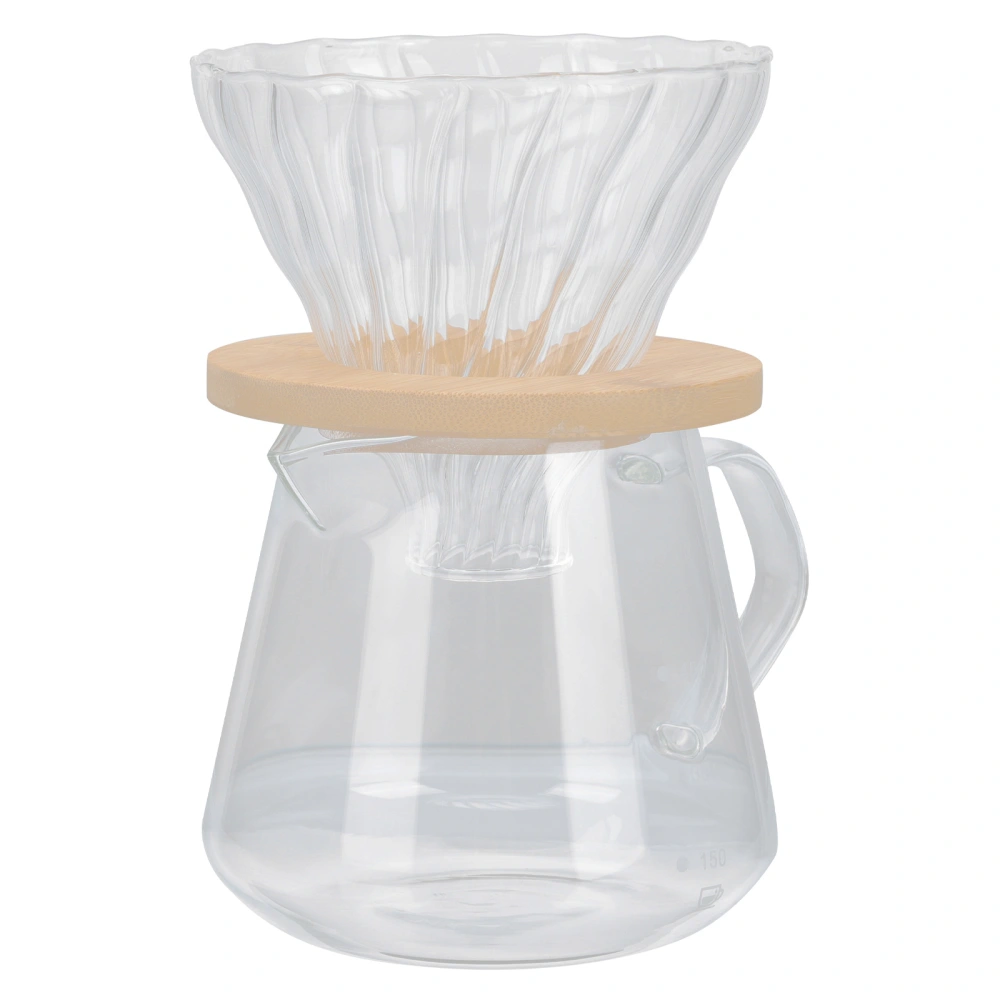 1 Set Stripe Glass Coffee Filter Reusable Coffee Funnel Coffee Strainer