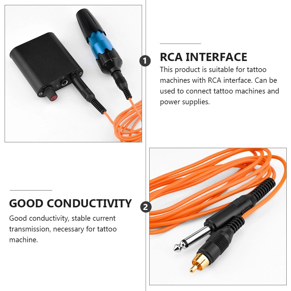 1.73m Clip Cord RCA Machine Hook Line Power Cord Supply (Orange)