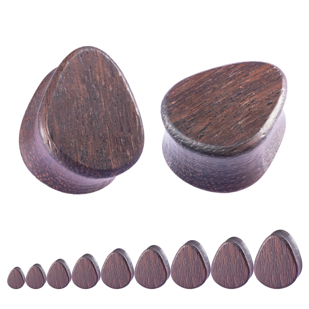 1 Pair of  Wood Saddle Ear Plugs Ear Gauges Expander Wooden Earrings Piercing Jewelry