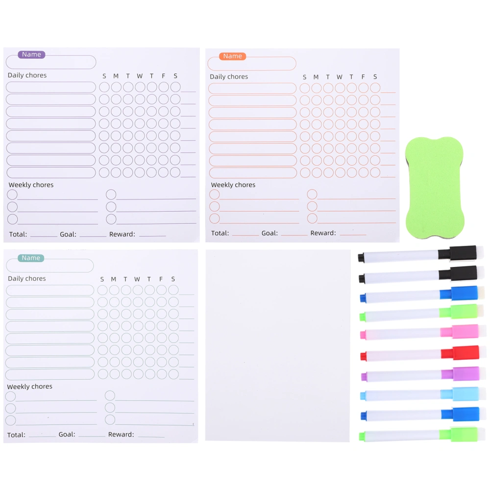 1 Set of Fridge Magnetic Stickers Erasable Planner Schedule Stickers for Home