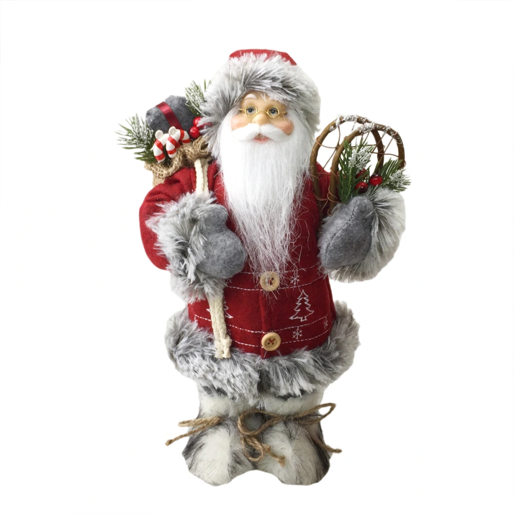 Christmas Santa Claus Figurine Doll Xmas Decoration for Home Office Table Xmas Party Ornament