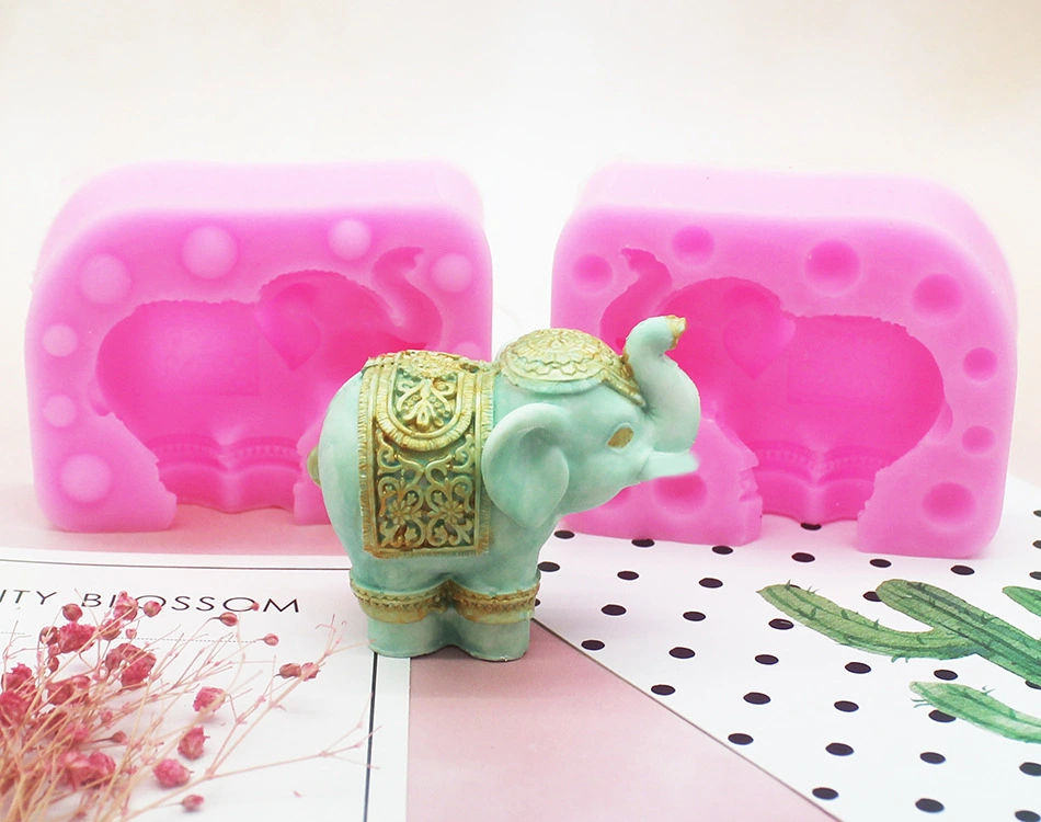 1 Set of Elephant Mold Epoxy Mold Decorative Elephant Mold Flexible Elephant Mold for Craft