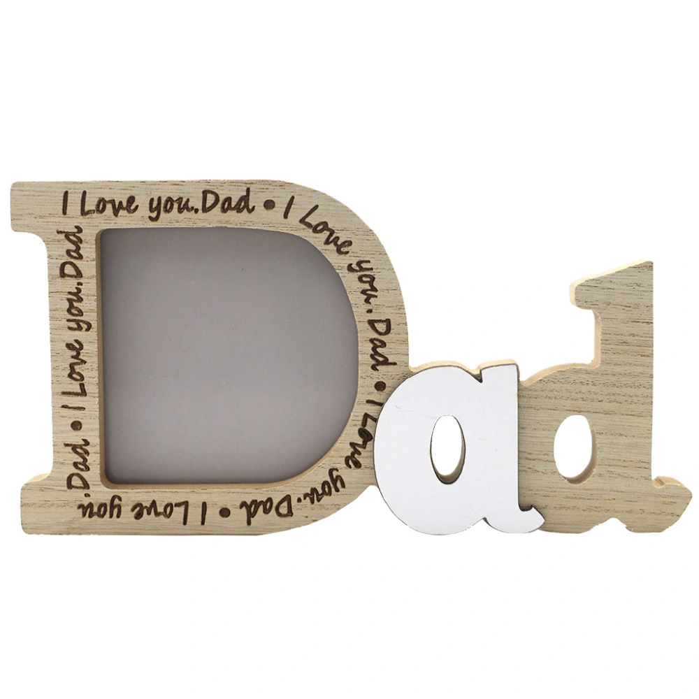 Dad Picture Frame Desktop Wooden Photo Holder Frame  Father's Day Display Photo Frame