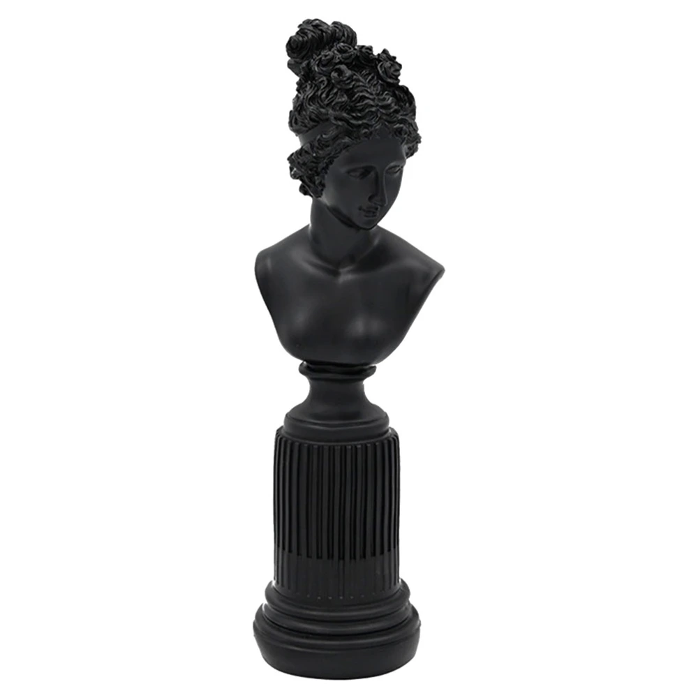 1pc Goddess Figurine Resin Characters Statue Sculpture for Study Room Desktop Bookshelf Decoration (Black)