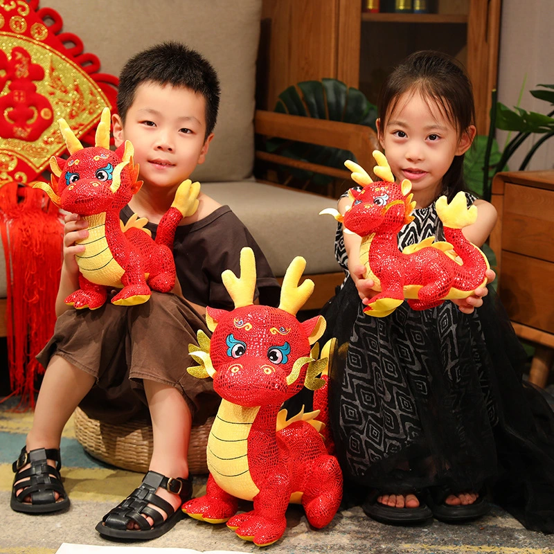 Plush Doll Stuffed Dragon Doll Zodiac Dragon Plush Toy Stuffed Animal New Year Gift for Families