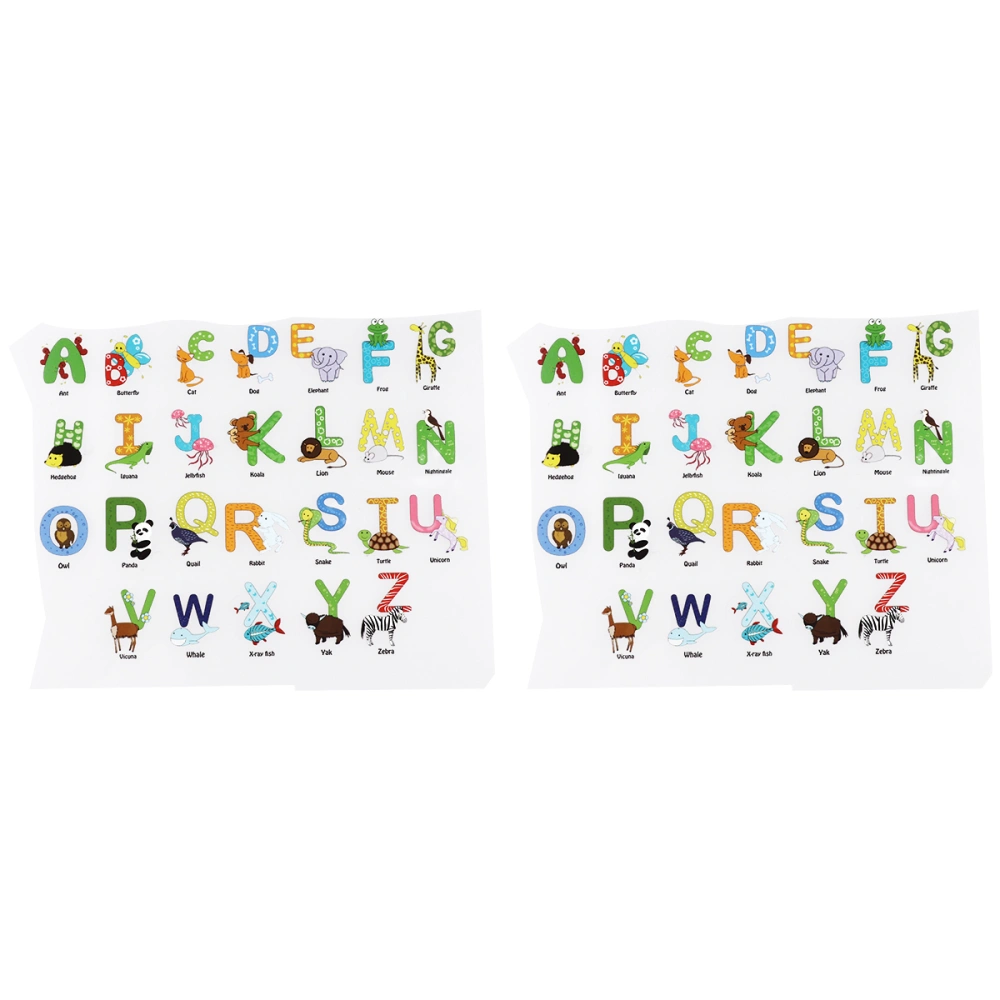 2 Sheets English Letters Clothes Patches Cartoon Animal Insects Bag Stickers DIY Clothing Accessories