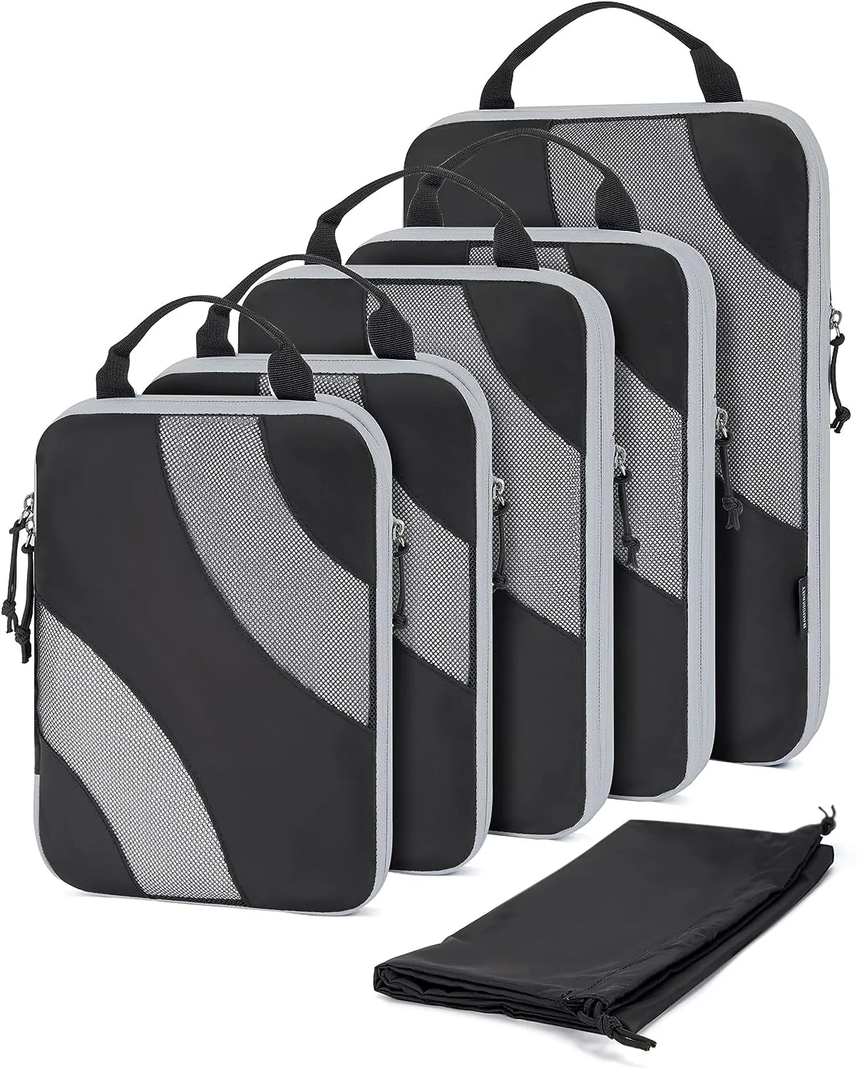 6pcs Compression Packing Cubes Travel Organizers Suitcase Organizer Bags Set Packing Cubes for Suitcases
