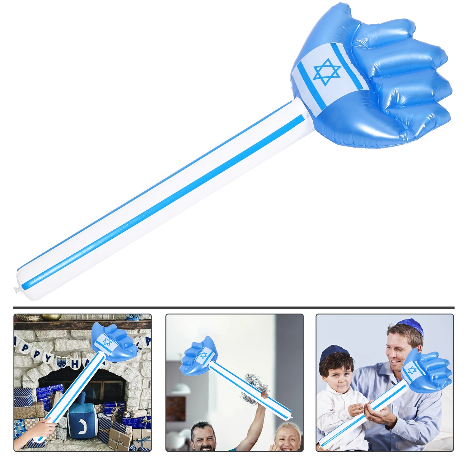 Hanukkah Inflatable Bat Sports Party Decoration Inflatable Cheering Stick Funny Inflatable Toy