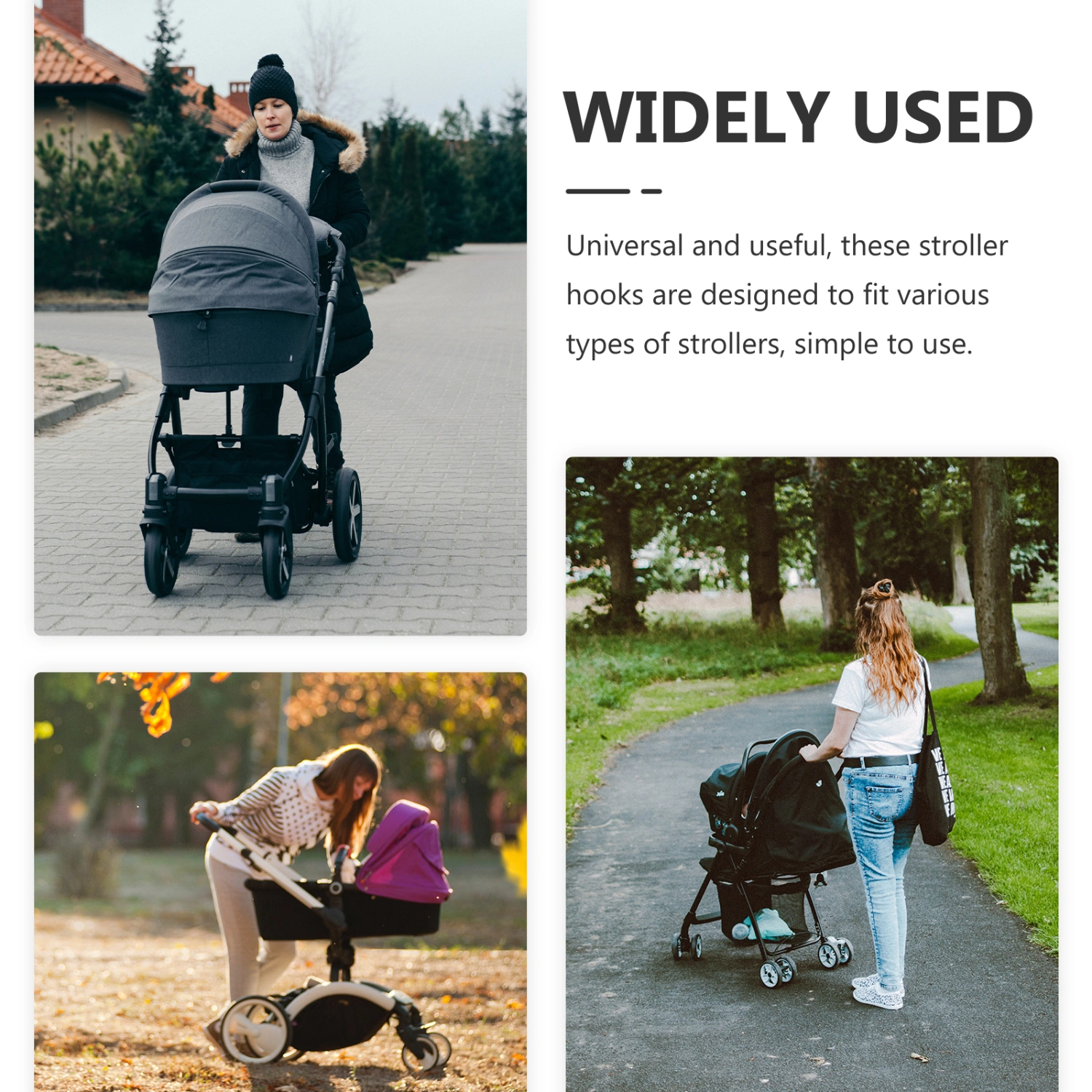 2 pcs Stroller Hooks Rotating Stroller Hooks Universal Stroller Hooks Hanging Bag Stroller Hooks