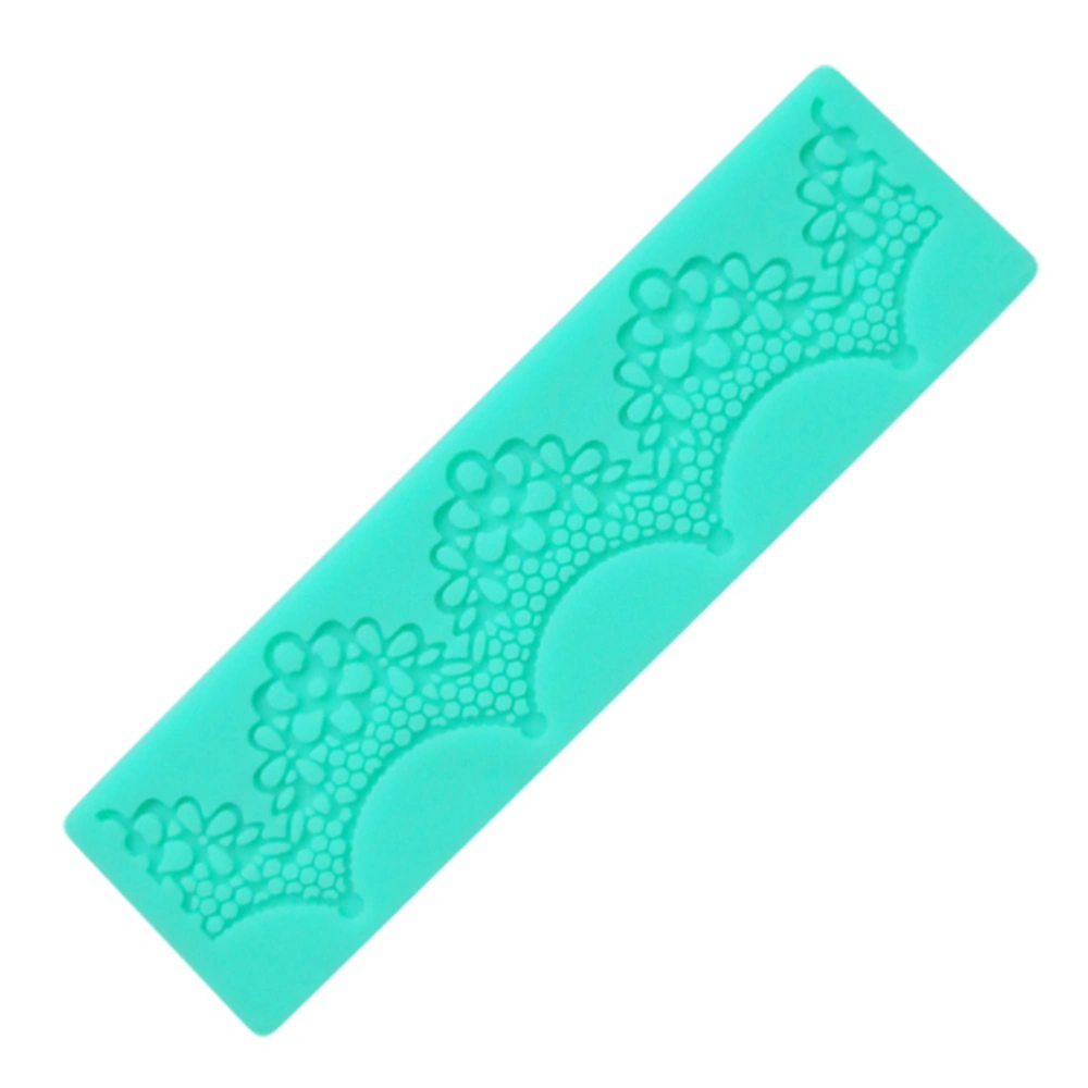 2pcs Silicone Cake Mold Lace Flower Shape Cake Cutter Cake Press Mold for Cake (Green)