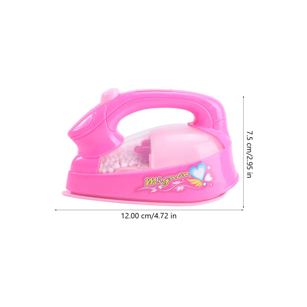 Plastic Mini Electric Iron Pretend Play Toy for Girls and Boys (without Battery)