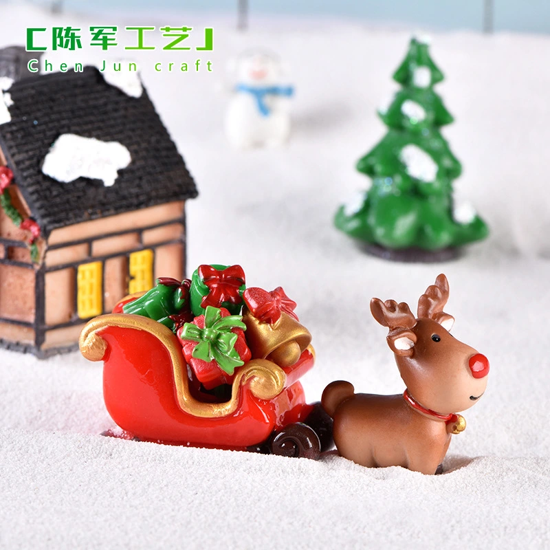 1 Set Miniature Christmas Ornaments Micro Landscape Mini Christmas Village Accessories Christmas Miniatures for Crafts