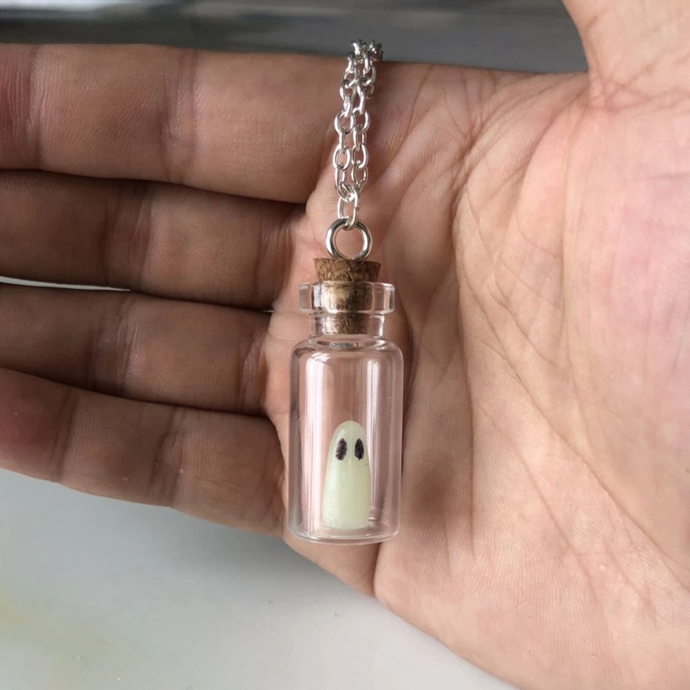 Necklace with Glass Bottle Pendant Gothic Necklace Decorative Halloween Neck Jewelry
