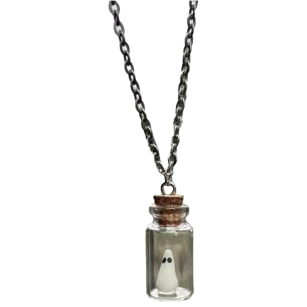 Necklace with Glass Bottle Pendant Gothic Necklace Decorative Halloween Neck Jewelry