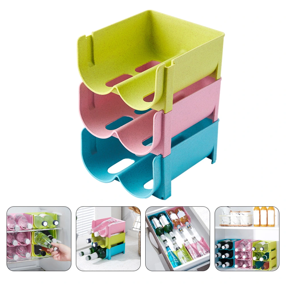 3Pcs Stackable Beverage Beer Storage Box Kitchen Creative Drink Box for Home