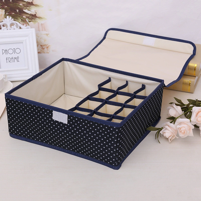 Compartment Underwear Storage Box Foldable Underpants Organizer With Lid Socks Storage Holder