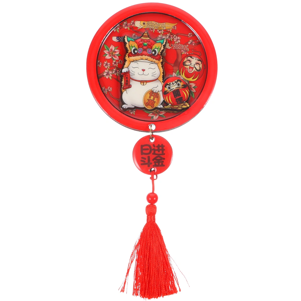 Cat Fridge Magnet Adorable Daruma Refrigerator Magnet Decorative Fridge Magnet with Tassel