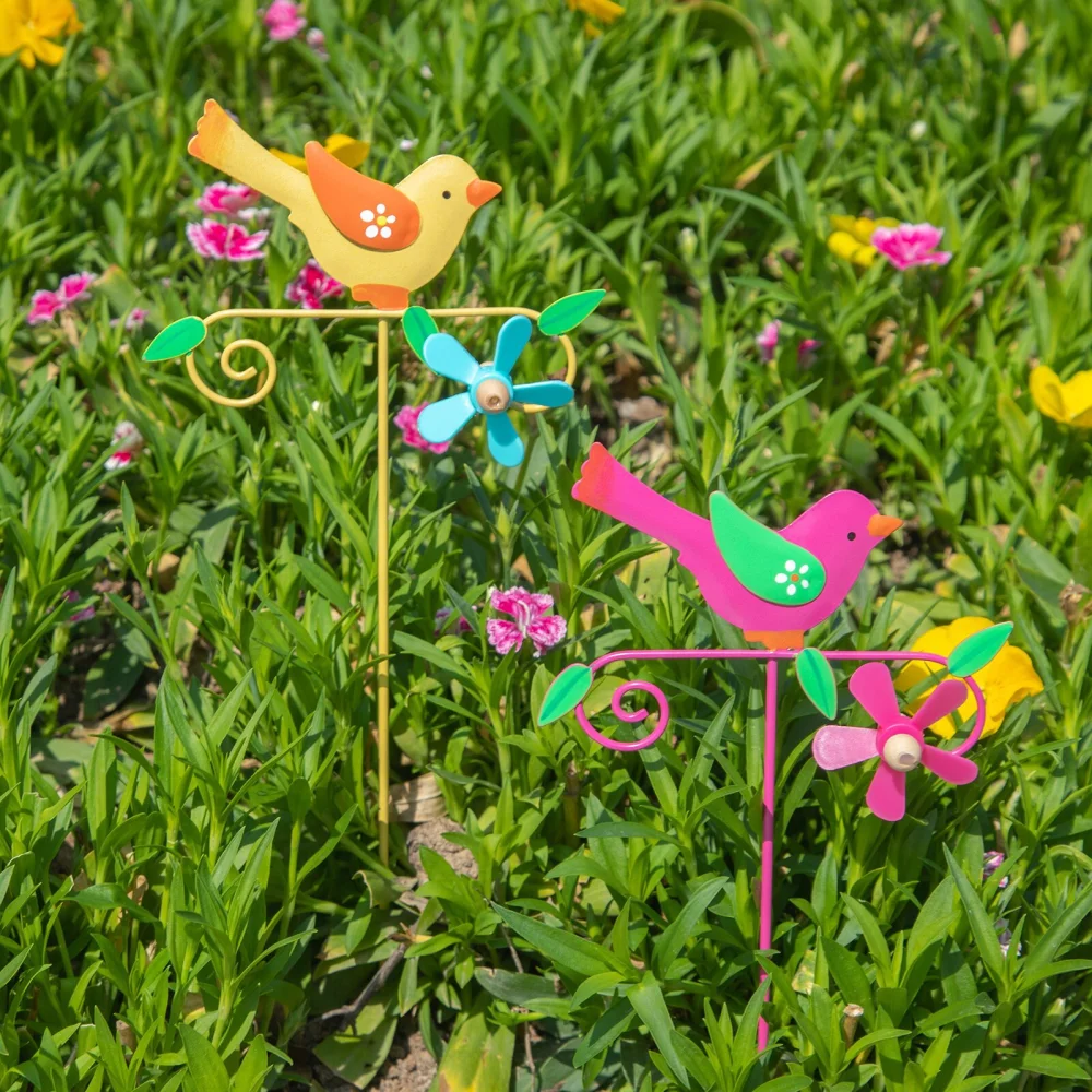 4pcs Birds Stake for Yard Garden Stake Decor Yard Iron Sign Garden Stakes Decorative Stakes