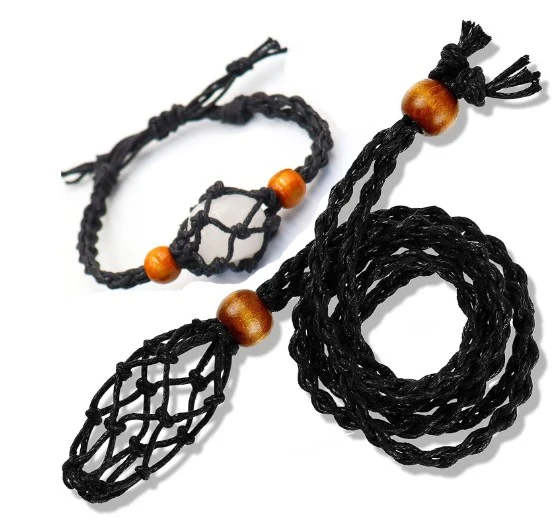 1 Set Stone Holder Necklace Bracelet Woven Bracelet Braided Necklace DIY Jewelry Making Supplies