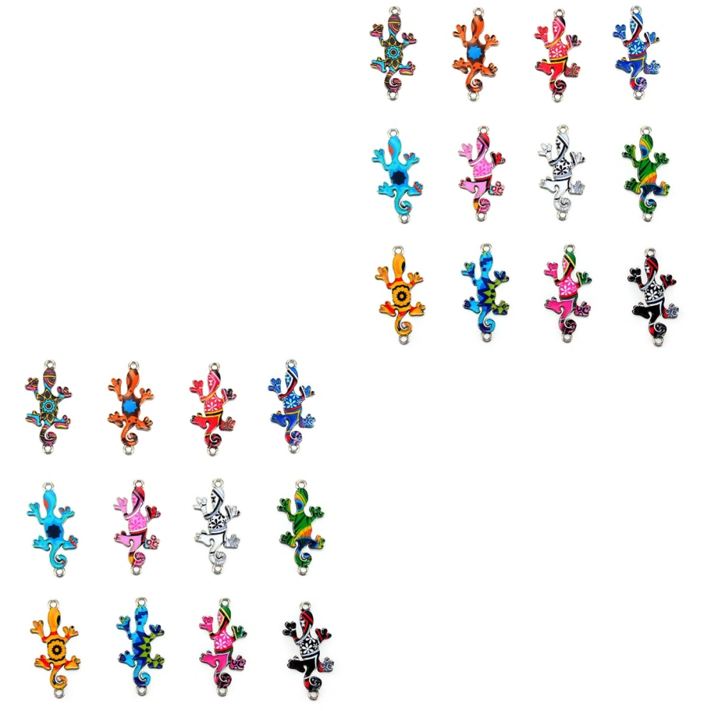 40 PCS  DIY Alloy Gecko Pendants Fashion DIY Gecko Charms Pendants Delicate DIY Jewelry Making Accessory Adorable DIY Gecko Pendants Naughty Design DIY Gecko Pendant for Earrings Necklace Mixed Color