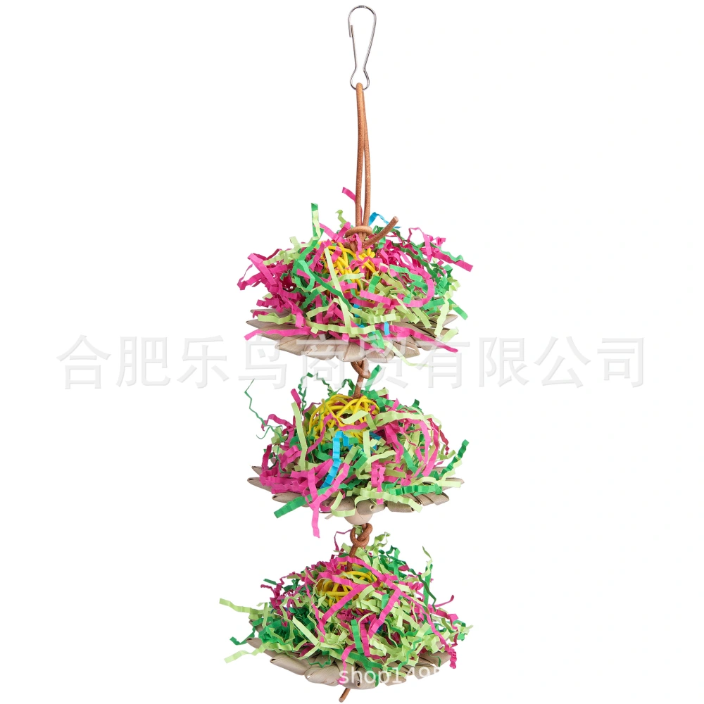 Birdcage Hanging Toy Lasting Parrot Chewing Plaything Natural Parrot Shredding Toy