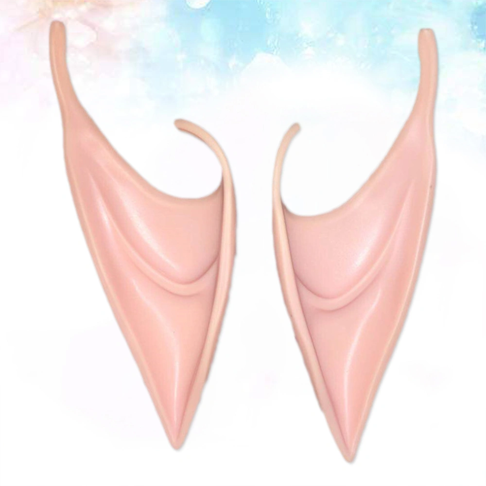 1 Pair of Elf Ears Cosplay Accessories Halloween Party Latex Pointed Fake Tips Ear