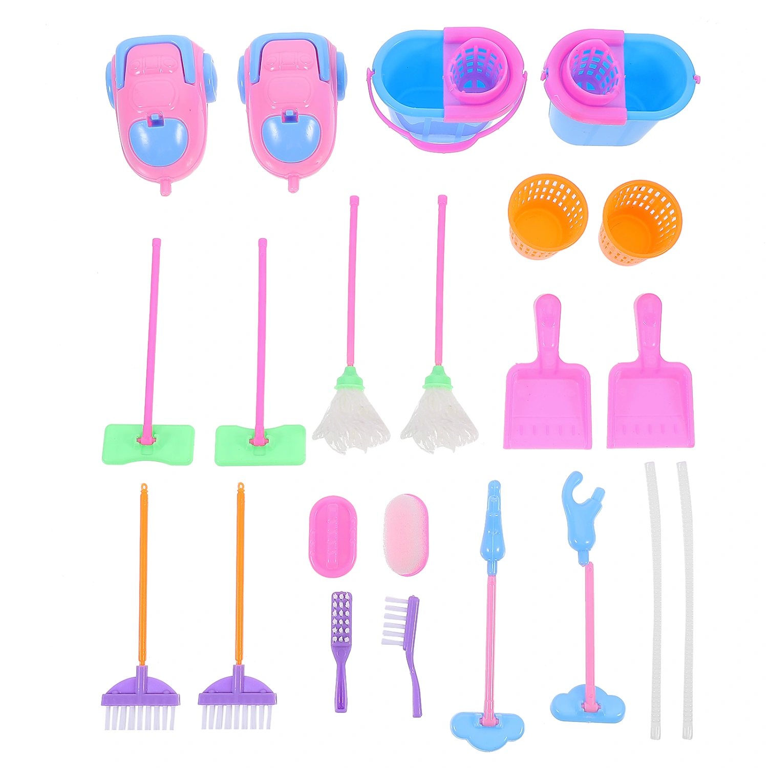 2 Sets 18Pcs Children Dust Collector Toys Cleaning Tool Toy Kit Cleaner Toys