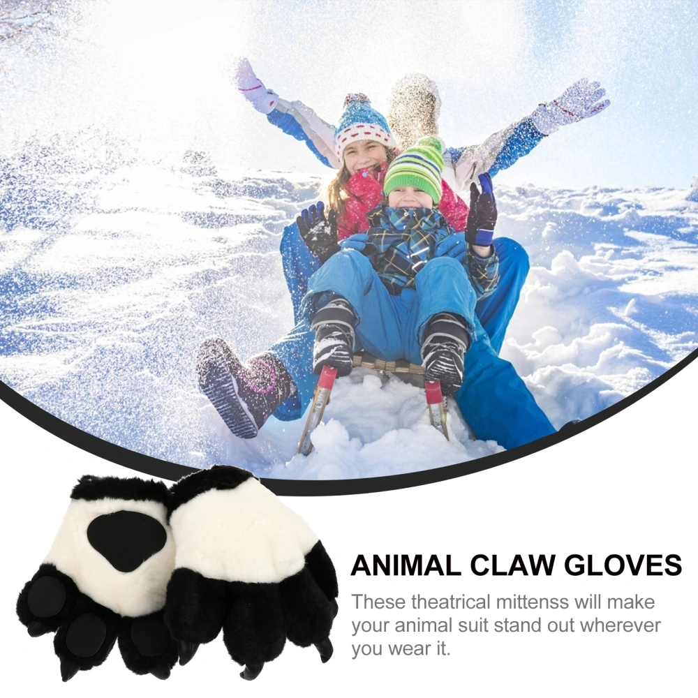 1 Pairs Animal Palm Gloves Plush Toy Bear Tiger Costume Cosplay Paw Gloves