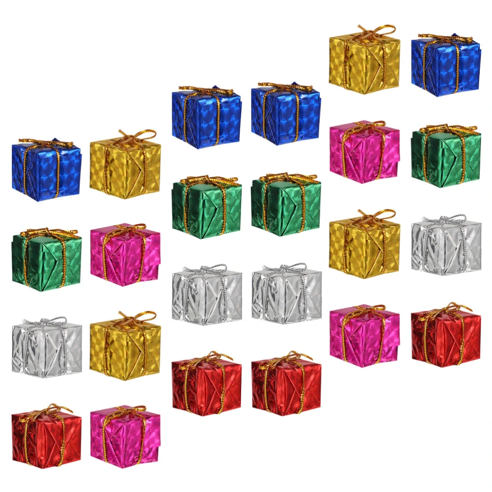 30Pcs Christmas Tree Gift Box Shape Decors Festival DIY Pendants Xmas Style Decors