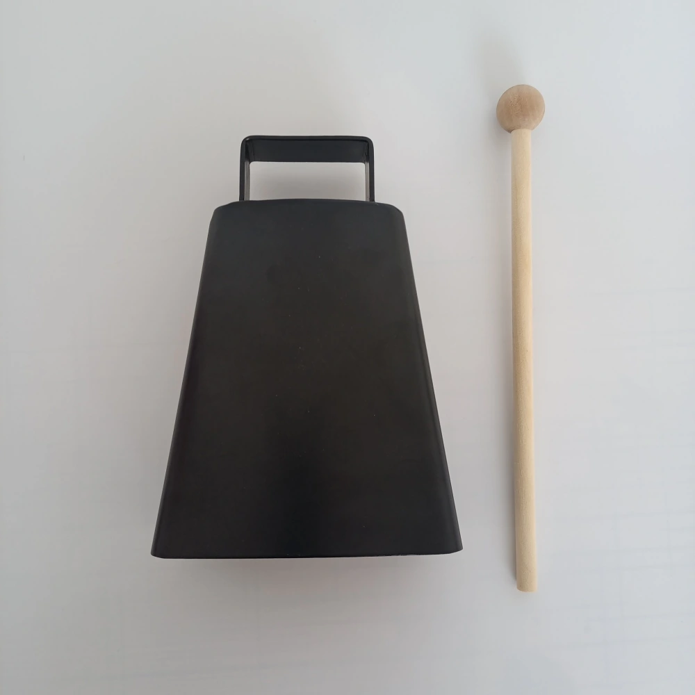 Metal Cowbell Percussion Instrument Small Cowbell with Mallet Stick for Stage Performance Practice