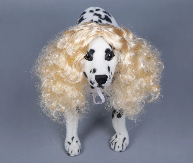 Dog Curl Wig Puppy Wig Puppy Curly Hair Headdress Party Dog Wig Pet Cosplay Hairpiece