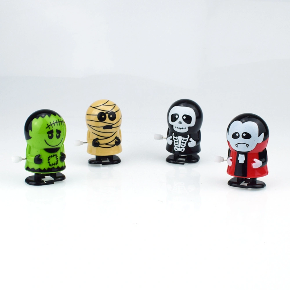 12pcs Halloween Wind-up Toys Zombie Mummy Freak Clockwork Toy Party Supplies (Green, Beige, Red, Black for Each 3pcs)