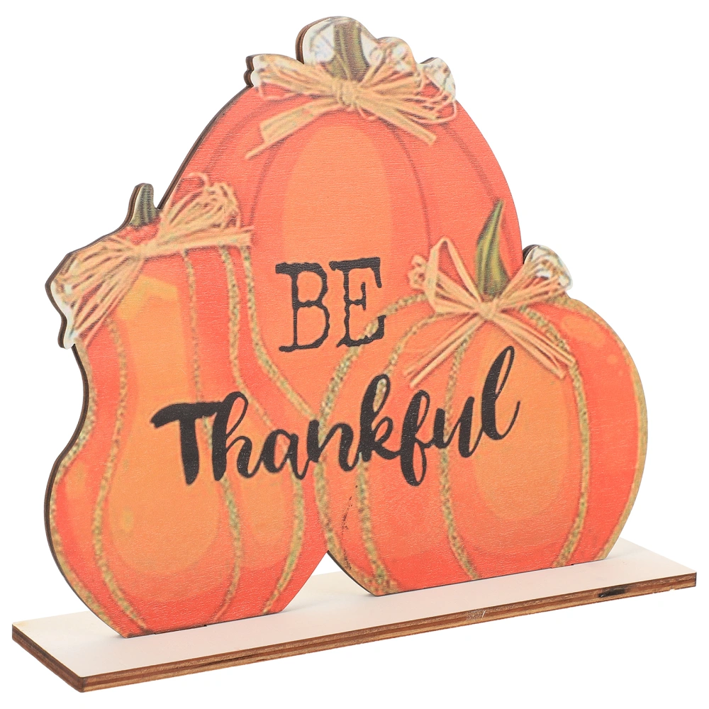 Wooden Table Decoration Conjoined Pumpkin Sign for Harvest Thanksgiving